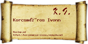 Korcsmáros Ivonn névjegykártya